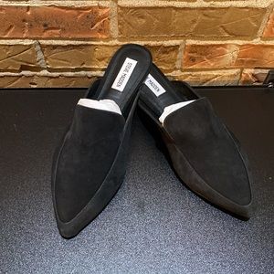 Black Flat Mules Slides Steve Madden